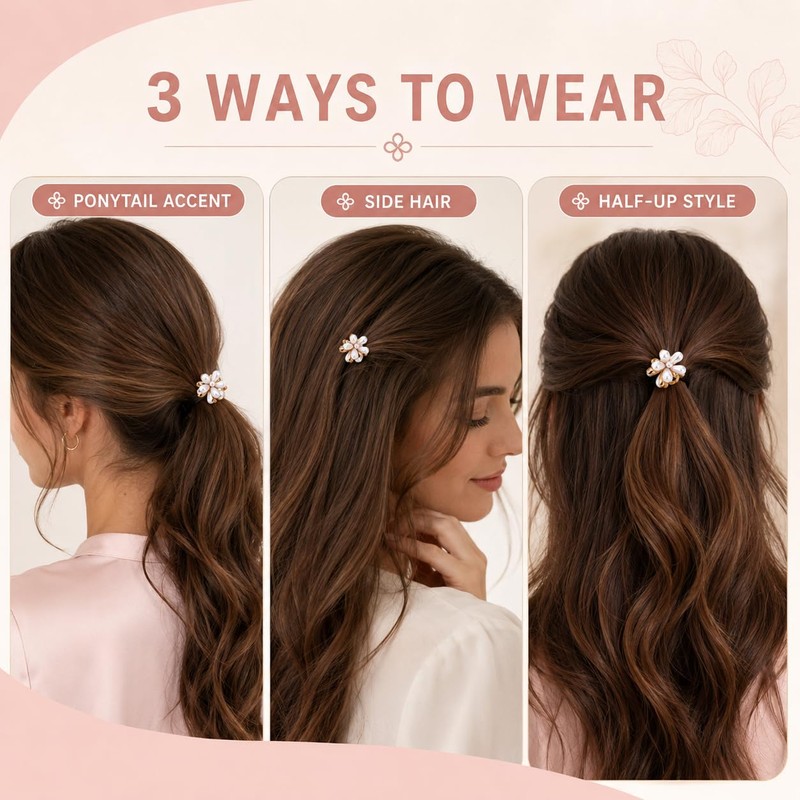 24 Pcs Small Pearl Hair Clips for Women Girls, Mini
