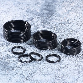 sourcing map Split Key Rings Electrophoresis Paint Iron Lanyard Zip Key Ring 15 mm Open Spring Connector Pack of 20