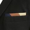 S&W SHLAX&WING Men's Striped Pocket Square, Business Gift, Blue Brown,