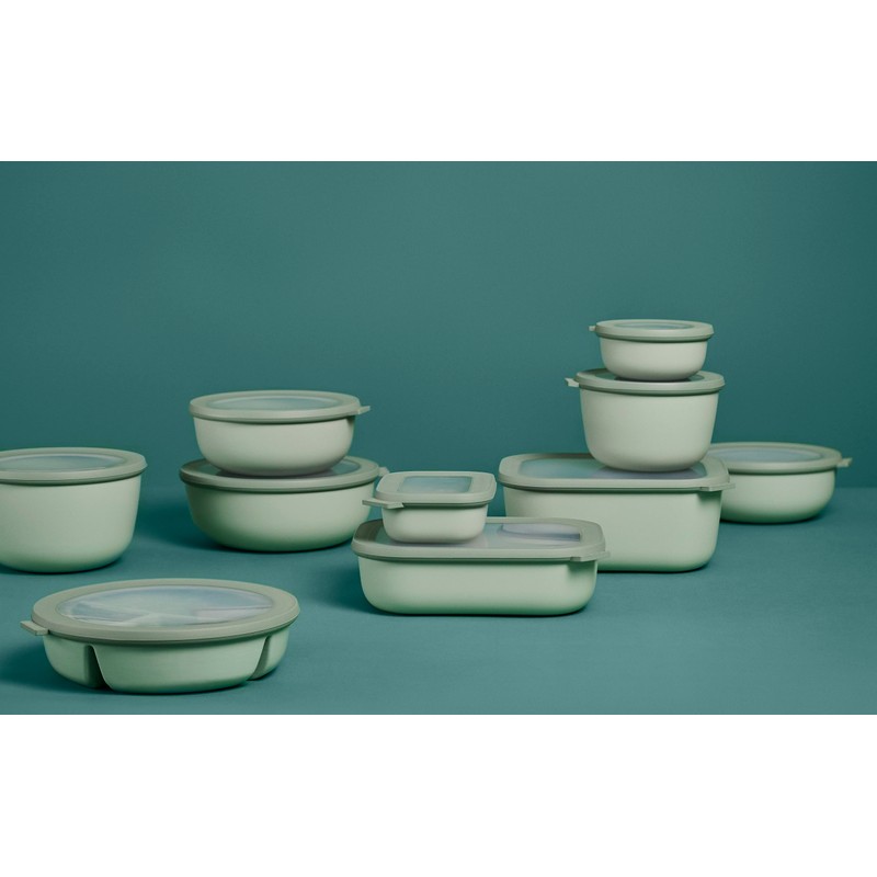 Mepal Cirqula Round Bento Bowl, Multi-Bowl with 3 Compartments, Airtight