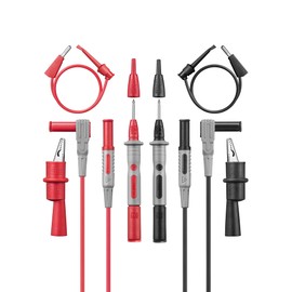 AstroAI 8Pcs Multimeter Test Leads Set with Alligator Clips, Plunger Mini Hooks and Test Probes 1000V 10A CAT III & CAT IV 600V for Fluke, KAIWEETS, INNOVA Multimeter, Voltmeter, Clamp Meter