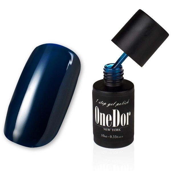 OneDor® One Step Gel Polish UV Led Cured Required Soak Off Nail Polish No Base or Top Coat Nail Need (05-Navy)