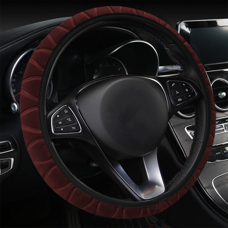 Lecctso Lecctso Fuzzy Steering Wheel Cover, Universal 15'' Steering Wheel