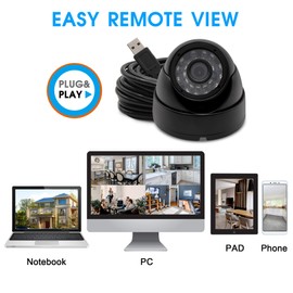 1080P Security Webcam 2 Megapixel USB Camera Day Night Vision Indoor Outdoor Webcamera,High Frame 100fps OTG Camera Vandal-Proof Minicam with 24pcs IR LED for for Baby Pets Monitor,Home Security