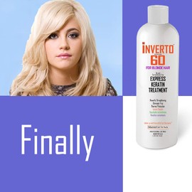 Blonde INVERTO 60 Brazilian Keratin Express Blowout Treatment Specifically Designed for blonde and Light Colored Hair Formaldehyde Free by Inverto Revolution (120ml)