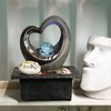 Ferrisland Tabletop Rock - Stacked Waterfall Fountain with LED -