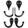 Fuxxer 6 Classic Iron Hooks Coat Hooks Clothes Hooks (Black)