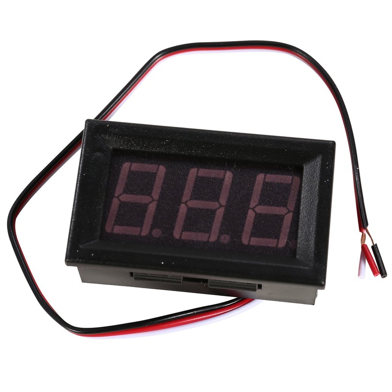 HWMATE 3-Wire Digital Voltmeter DC 0.00-30.0V with Red LED Display