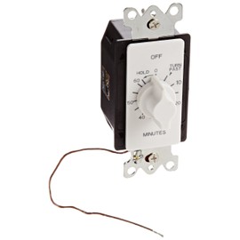 A Series Springwound Auto Off in-Wall Time Switch with Hold, 60 Minute Timer Length, White