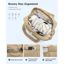 Gym Bag for Women, Travel Duffle Bags with Wet Pocket, Lightweight Carry on Bag Overnight Weekender Duffel Bag, Water Resistant (Camel)