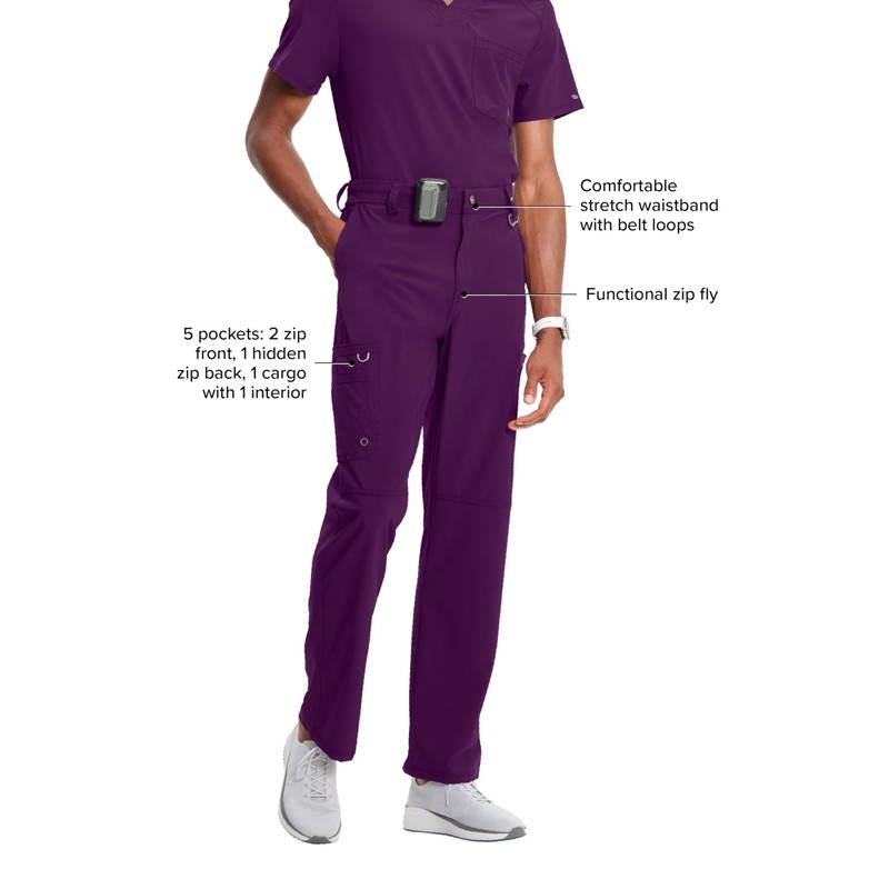 Cherokee Infinity Men's Scrub Pants Modern Fit 6 Pockets Tapered