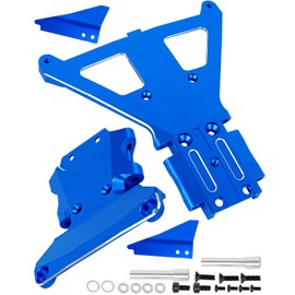 RCHuiWow RC Front Rear Bulkhead Upgrades Part for 1/10 Slash LCG 4X4 Ultimate/Rally Brushless,Alloy Aluminium Front Rear Bulkhead Hops Up,Navy Blue
