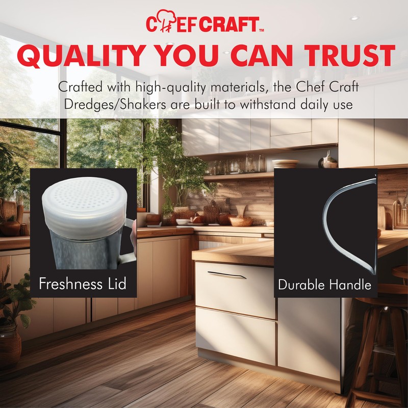Chef Craft Select Dredger/Shaker, Fine, Stainless Steel