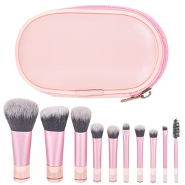 VOSSOT 10-Piece Makeup Brush Set, Mini Make Up Brush Set with Storage Bag, Portable Makeup Brush Set, Cosmetic Brush Set, Professional Foundation Make Up Brush Set, Foundation Brush