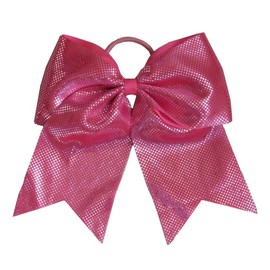 "Handmade" NEW "SPARKLE DOTS Hot Pink" Cheer Bow Pony Tail Ribbon Hair Bows Cheerleading