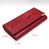 AiSi Womens Genuine Leather Long Wallet Alligator Crocodile Embossed Cluth