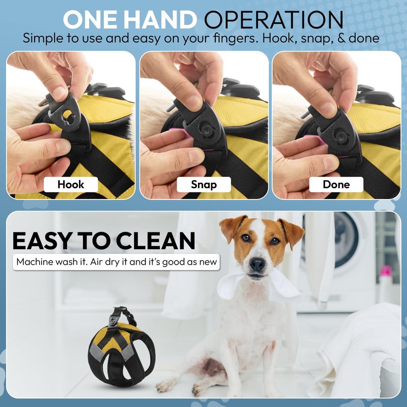 Gooby Soft Mesh X Step in Dog Harness - Yellow,