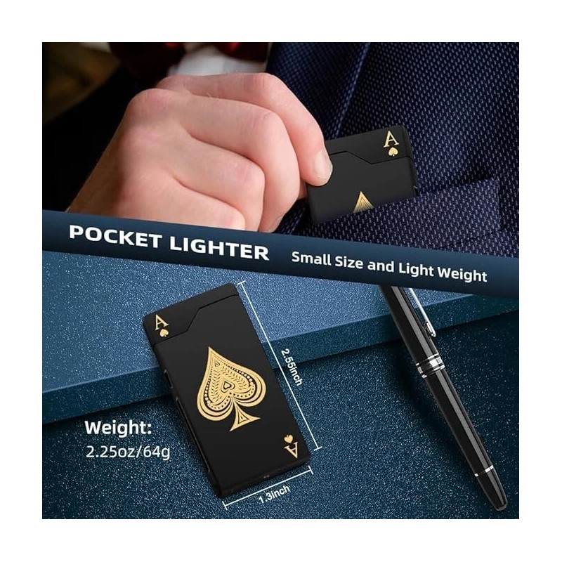 N/A Dual Arc Electric USB Rechargeable Plasma Windproof Flameless Lighter