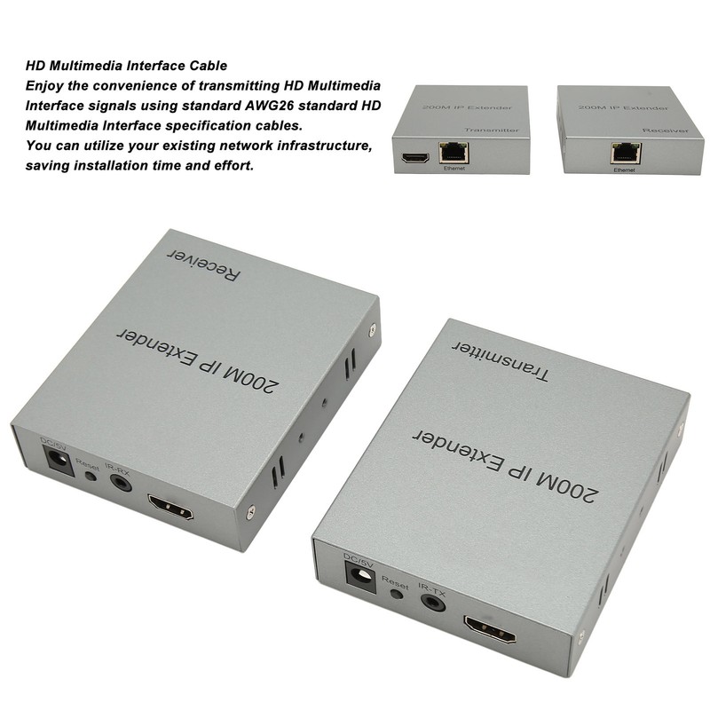 200m HD Multimedia Interface IP Extender 1080P Cat5e Cat6 Cat7