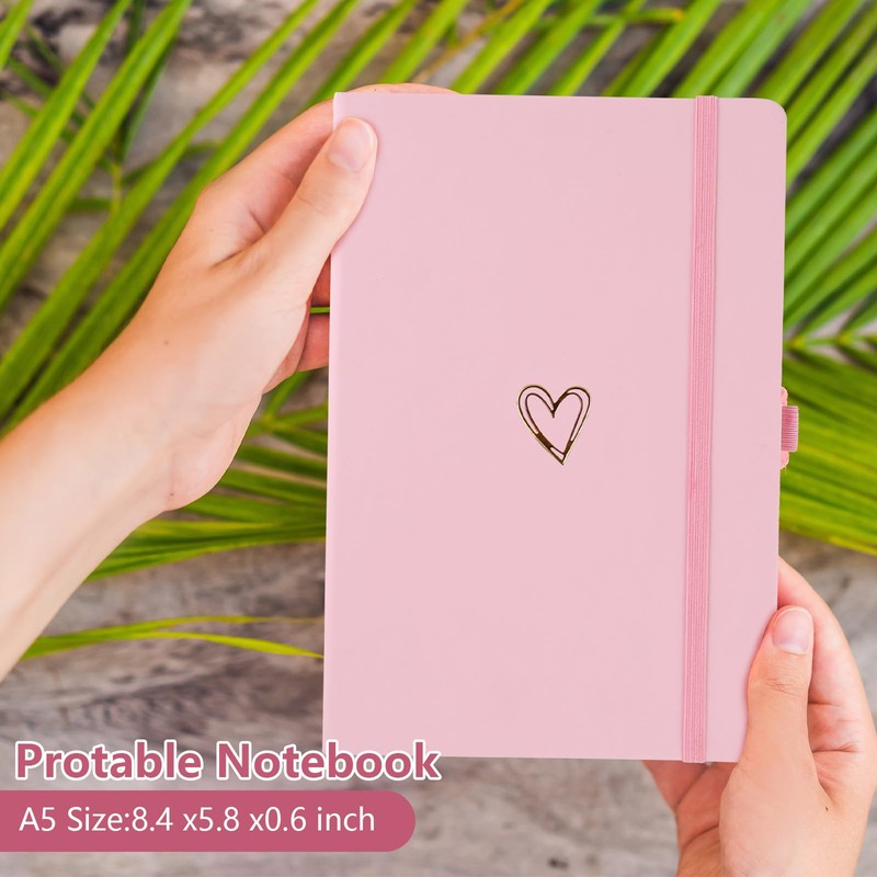 LRANKAI A5 Lined Journal Notebook for Girls Women,192 Pages Hardcover
