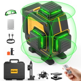 Laser Level Self-leveling 4x360° Self Leveling 4D Green Cross 16 Lines Professional Laser Vertical & Horizontal Line for Construction & Picture - Y04CG