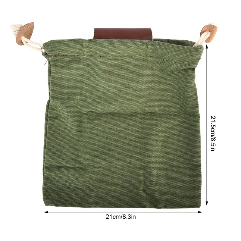 Leather Canvas Foraging Pouch Belt Fruit Picking Bag for Camping