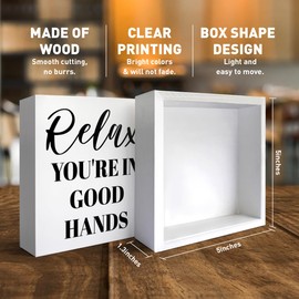 Nail Salon Desk Decor Wooden Box Sign, Nail Tech Artist Technician Manicurist Christmas Birthday Gift, Relax You're In Good Hands