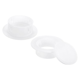 PATIKIL Air Conditioning Wall Hole Cover, 2Pcs Air Conditioner Blocking Hole Plug Decoration Water Pipe Sealing Plate Cover for 3.2" - 3.6" Diameter Hole, White