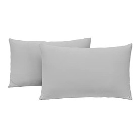 Jersey Knit Pillow Cases Standard Size Set of 2 - Grey Pillowcases with Ultra Soft T-Shirt Like Microfiber Blend - Envelope Closure & Suitable for Queen/Standard Pillows, Light Gray