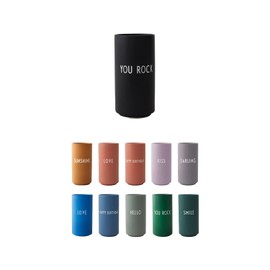 Design Letters Favourite Vase | Ceramic Flower Vase in Minimalist Design for Home Decor | Modern Ceramic Flower Pot | Decorative Vase with Engraved Letters for Office, Centrepiece | Candle Holder Vase