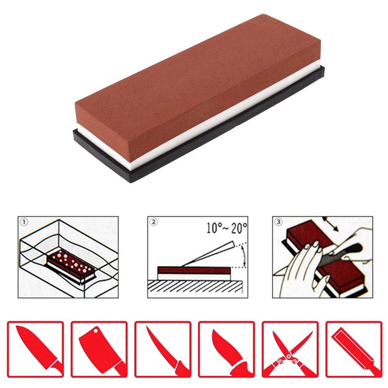 OTOTEC 1000/3000 White Corundum Double-Sided Household Whetstone with Anti-Slip Mat