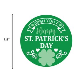 Irish You a Happy Saint Patrick's Day Round Magnet, Magnetic Holiday Decorations for Home, 5.5 Inches