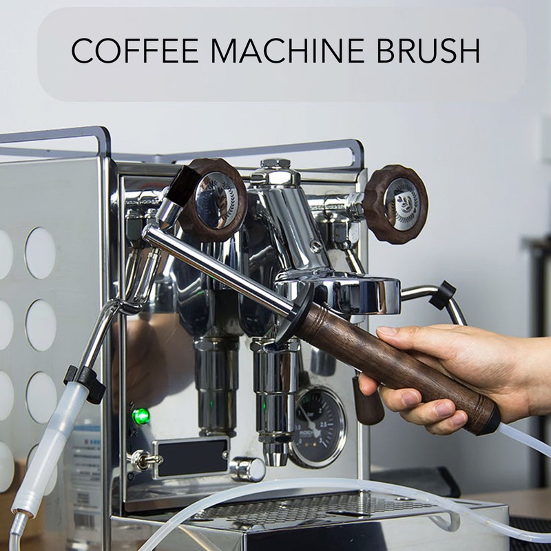 Coffee Machine Cleaning Brush High Temperature Resistance Wood Handle Replaceable