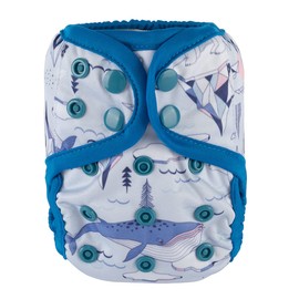 Sigzagor Newborn Baby Diaper Nappy Cover 8lbs-10lbs (Bear Whale)