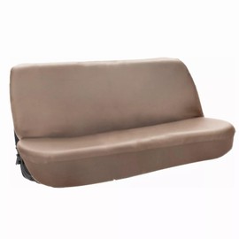 Tokinng Universal Full Size Bench Pickup Truck Seat Cover Beige, Deluxe Front Bench Seat Synthetic Leather Cover Compatible with Chevy for Dodge for Ford