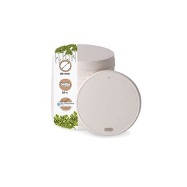 BIOZOYG Cardboard Lid with Drinking Opening I Coffee-to-Go Lid Diameter 90 mm White I For Coffee-to-Go Paper Cups I Biodegradable & Compostable I Coffee Cup Lid with Drinking Hole I Pack of 50