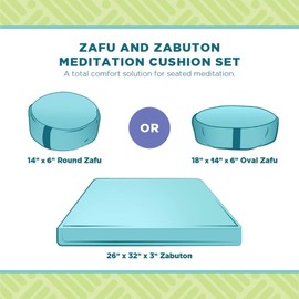 Bean Products Zafu & Zabuton Meditation Cushion, Round, Cotton Stone Gray - Filled with Natural Cotton & Buckwheat