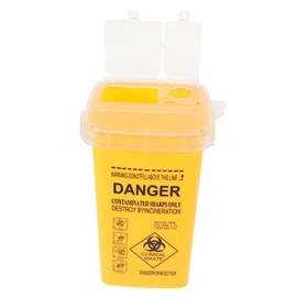 TOVINANNA 0.26 Gallon Yellow Sharps Disposal Container - Rectangular, PP Material, Safe Waste Storage, Odor-Resistant, 15.00X9.10X9.10CM