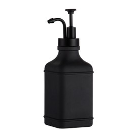 Enra Glass Soap Dispenser,17oz Black Bathroom Soap Dispenser,Hand Liquid Soap Dispensers With Stainless Steel Pump,Refillable Dish Soap Dispenser,Modern Home Soap Dispenser for Bathroom,Kitchen(Black)