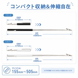 XuJJunB Retractable Alligator Clip Portable Alligator Clip Handheld Sign Holder Bracelet Helper Tool with Pen Clip Retractable Metal Wire Joint Clamp Extension Clip for Fixed Pick Items Stainless