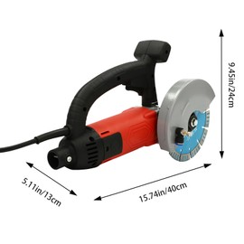Electric Concrete Saw, 6.3 inch 3000W Circular Saw Cutter with Water Fed Dust Suppression,Rolling Pulley Masonry Cutting Tool for Granite,Porcelain,Wood,Concrete,Stone