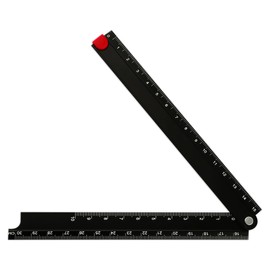 Thyonta 30cm Aluminum Alloy Folding Ruler Portable Angle Measuring Tool for Office Engineering Woodworking DIY Projects Versatile and Compact Measuring Tool