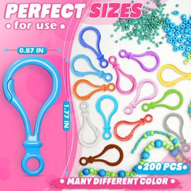 200 Pcs Plastic Keychain Clip Plastic Lobster Claw Clasps - Key Chain Hooks for Crafts Backpack Keychain Rings Plastic Keychain Clips for Crafts - Plastic Keychains for Crafts Lanyard Clips And Hooks