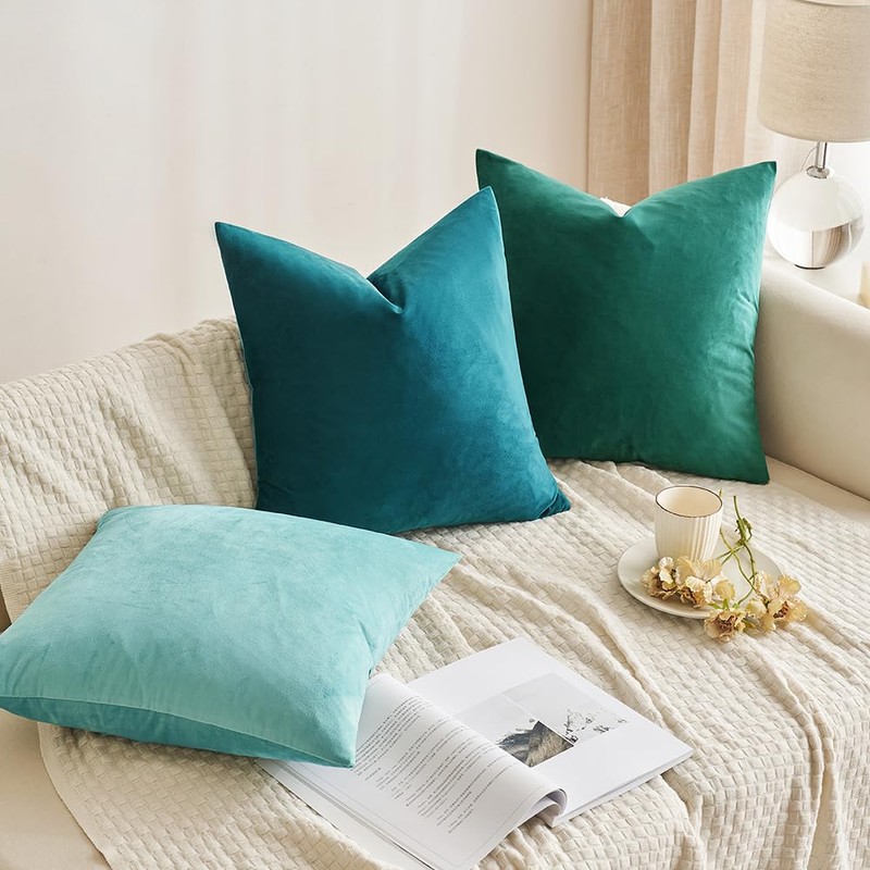 MIULEE Pack of 2 Velvet Pillow Covers Decorative Square Pillowcases