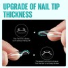 TOMICCA Fake Clear Nails, Short Square False Nail Tips, 216Pcs