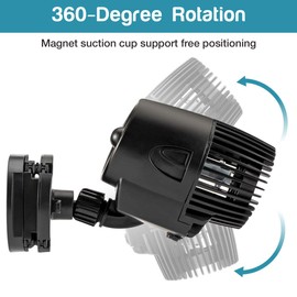 AQQA Wave Maker Pump, 530GPH 2100GPH Aquarium Circulation Pump 360 Degree Rotatable Submersible Powerhead Pump with Magnet Suction Base for Marine and Freshwater Aquariums Fish Tank