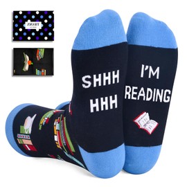 Zmart Funny Socks Novelty Socks for Women, Book Lovers Gifts Reading Gifts for Teen Girls, Book Reader Stocking Stuffers