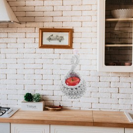 Kichvoe Multi-functional Woven Hanging Basket for Fruits and Vegetables Wall Decorative Storage for Kitchen and Dining Room Use Safe and Odor Design