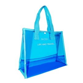 BACISEN (PJ01) Pool Bag, Transparent Vinyl Back, Girls, Boys, Beach Bag, Swimming Bag, Nursery School, Beach Bag, Kids, Pool Bag, Sea Bag, Elementary School Students, Shoulder Bag, Handbag,
