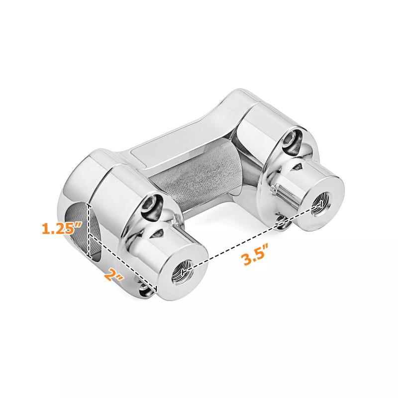risemotom8 Chrome 2" Riser 1.25'' Handlebar Clamp For Harley Softail